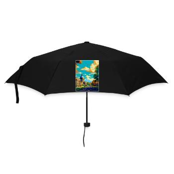 Greenwich Londres Angleterre Royaume-Uni Affiche de voyage vintage - Parapluie standard - noir - Devant