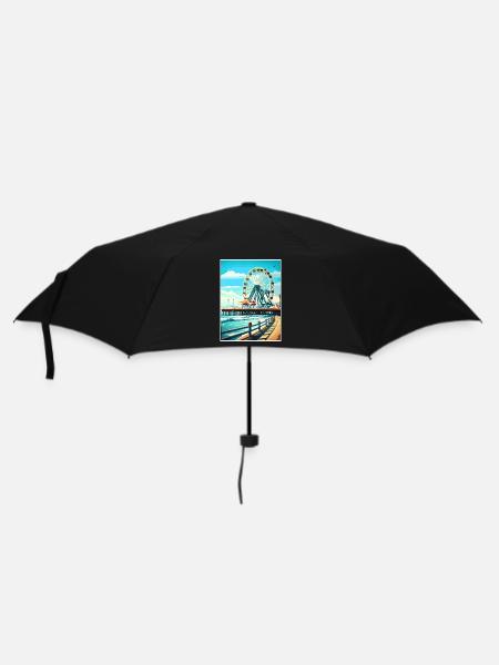 Santa Monica Kalifornien Vintage Reiseposter WPA - Regenschirm (klein) - Schwarz