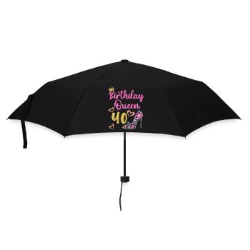 40.Geburtstag Königin 40 Jahre Vierzig - Regenschirm (klein) - Schwarz - Vorne