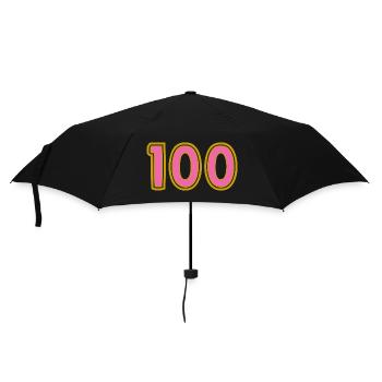 100. 100 JAHRE. 100-JÄHRIGES JUBILÄUM. 100. GEBURTSTAG - Regenschirm (klein) - Schwarz - Vorne