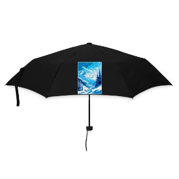 St Anton Am Arlberg Autriche Affiche de voyage vintage - Parapluie standard - noir - Devant