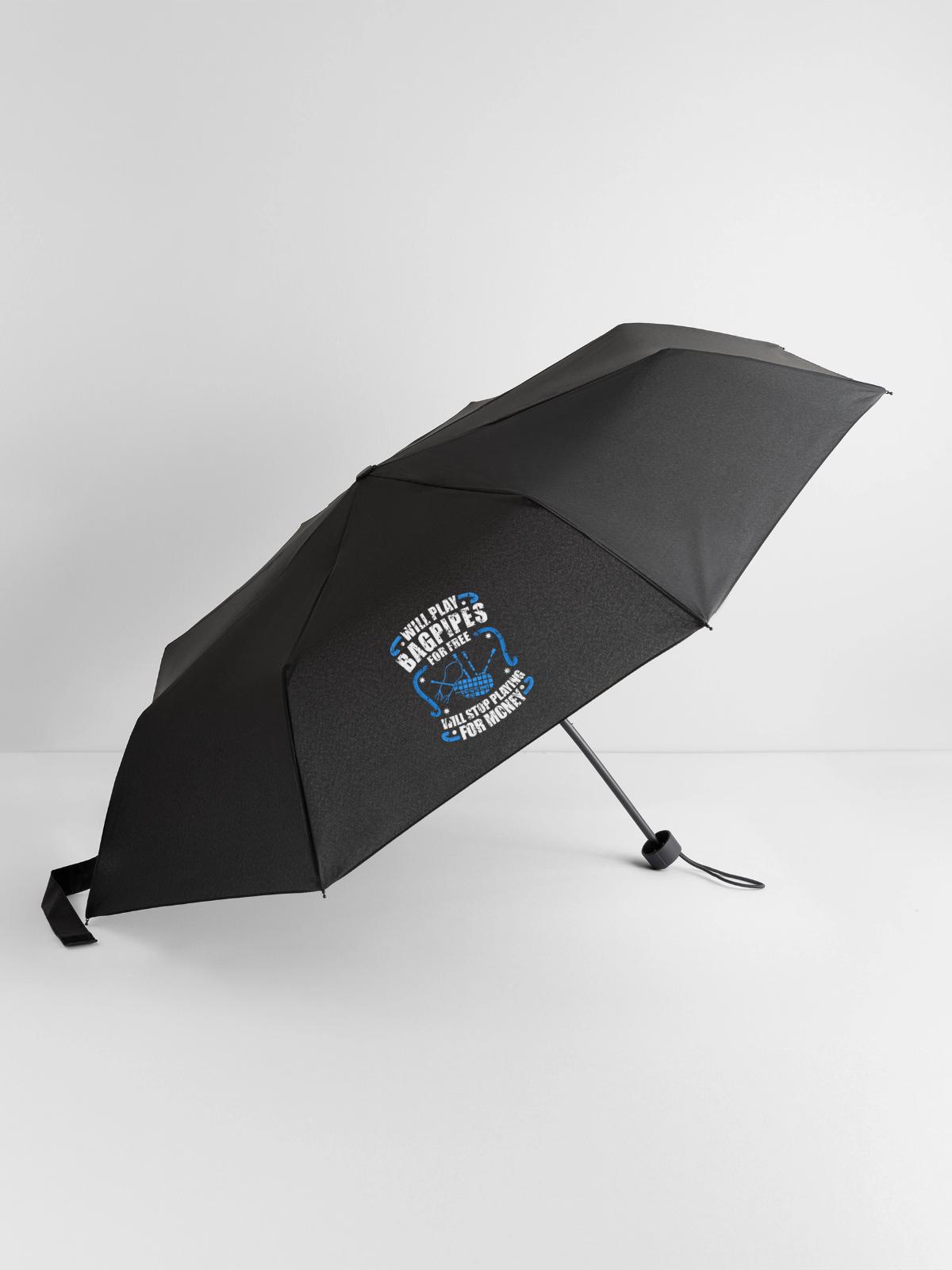 Bagpipe Geschenk - Regenschirm (klein) - Schwarz - Vorne
