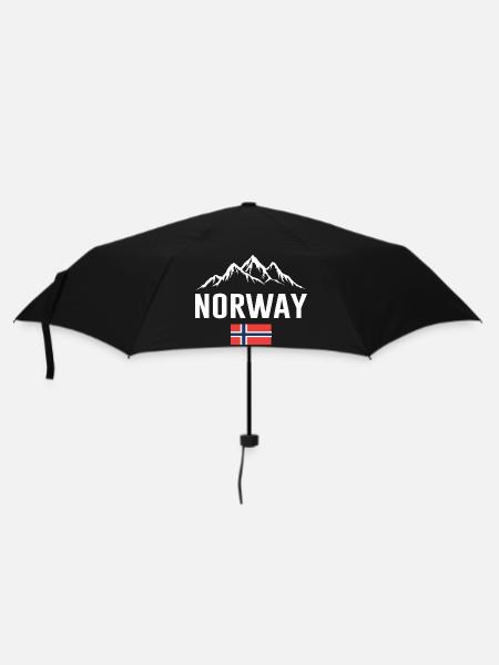 Norwegen Spruch Berg Berge Wandern - Regenschirm (klein) - Schwarz
