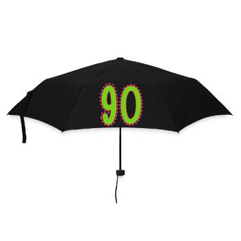 90. 90 JAHRE. 90. JAHRESTAG. 90-JÄHRIGES JUBILÄUM. - Regenschirm (klein) - Schwarz - Vorne