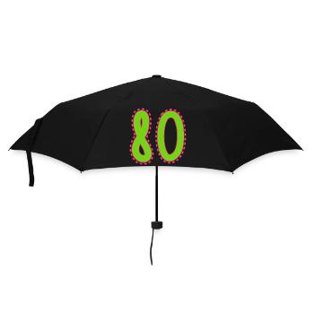 80. 80 JAHRE. 80. JAHRESTAG. 80-JÄHRIGES JUBILÄUM. - Regenschirm (klein) - Schwarz - Vorne
