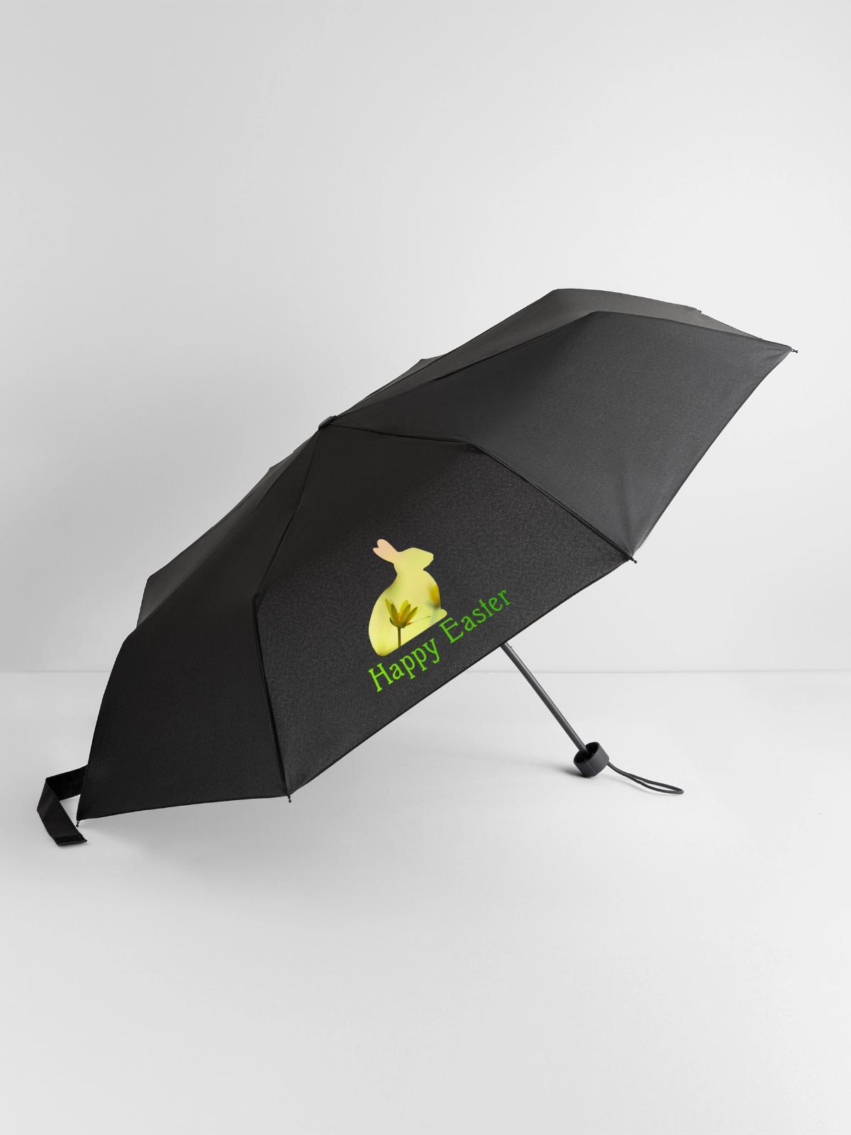 Happy Easter - Regenschirm (klein) - Schwarz - Vorne