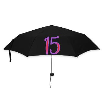 15. 15 ANS. 15e ANNIVERSAIRE. ANNIVERSAIRE 15 ANS. - Parapluie standard - noir - Devant