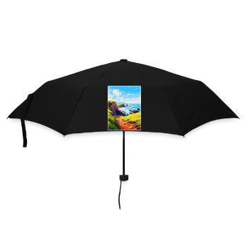 Hartland Quay Devon Vintage Travel Poster Souvenir - Umbrella (small) - black - Front