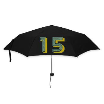 15. 15 JAHRE. 15. JAHRESTAG. 15-JÄHRIGES JUBILÄUM. - Regenschirm (klein) - Schwarz - Vorne