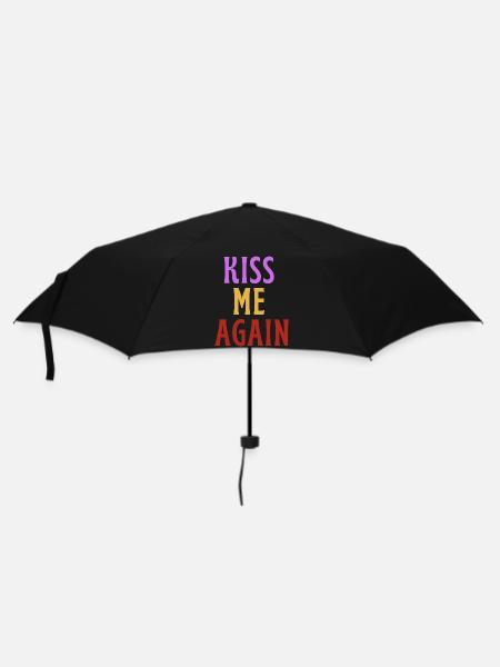 Küss mich wieder - LIEBE! - Regenschirm (klein) - Schwarz