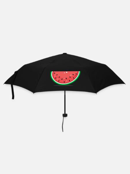 Wassermelone Design Scheibe - Regenschirm (klein) - Schwarz