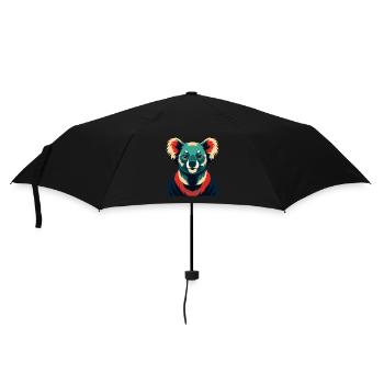 Koala Cartoon Figur Buntes Haustier Tier - Regenschirm (klein) - Schwarz - Vorne