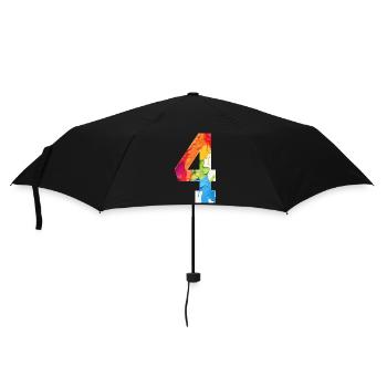 FARBIG NUMMER 4 BUNT 4. GEBURTSTAG - Regenschirm (klein) - Schwarz - Vorne