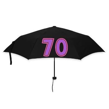 70. 70 ANS. 70e ANNIVERSAIRE. ANNIVERSAIRE 70 ANS. - Parapluie standard - noir - Devant