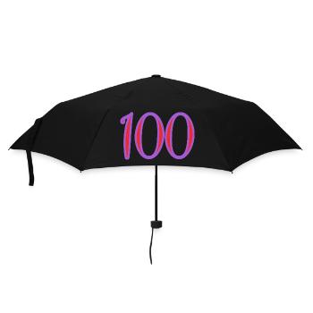 100. 100 JAHRE. 100-JÄHRIGES JUBILÄUM. 100. GEBURTSTAG - Regenschirm (klein) - Schwarz - Vorne