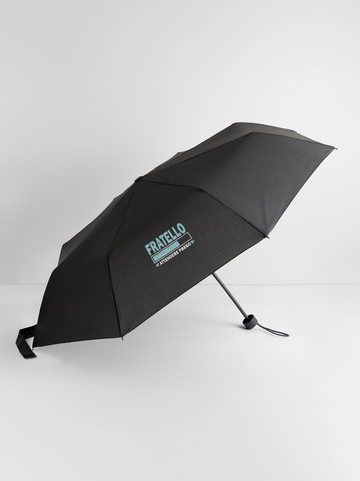 Presto Fratello - Regenschirm (klein) - Schwarz - Vorne