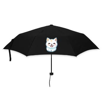 Burmilla Katze Karikatur Aquarell Illustration - Regenschirm (klein) - Schwarz - Vorne