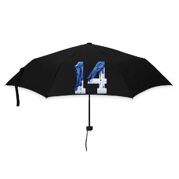 NO. 14 NUMBER 14 BLUE WHITE 14TH BIRTHDAY - Umbrella (small) - black - Front