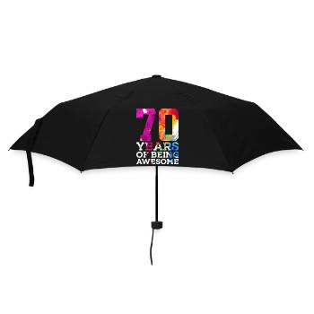 70 YEARS OF BEING AWESOME 70. GEBURTSTAG - Regenschirm (klein) - Schwarz - Vorne