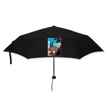 Brünn Tschechische Republik Vintage Reiseplakat Souvenir - Regenschirm (klein) - Schwarz - Vorne