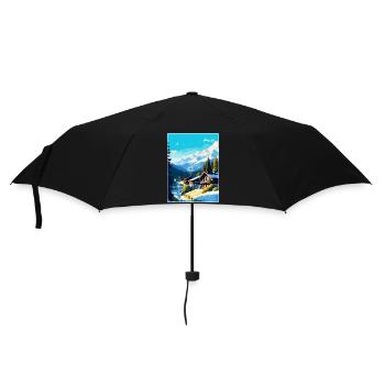 Megève France Affiche de voyage vintage WPA Souvenir - Parapluie standard - noir - Devant