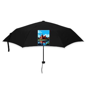 Malbork Castle Poland Vintage Travel Poster WPA - Umbrella (small) - black - Front