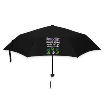 Kräuterkunde Kräuter - Regenschirm (klein) - Schwarz - Vorne