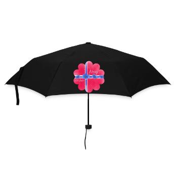 Norwegen Norwegenfahne Blumen - Regenschirm (klein) - Schwarz - Vorne