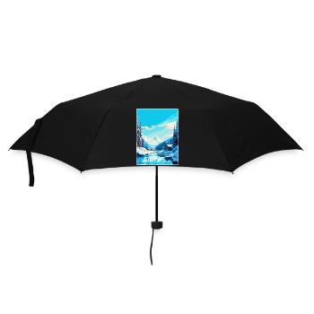 Val D Isère France Affiche de voyage vintage souvenir - Parapluie standard - noir - Devant