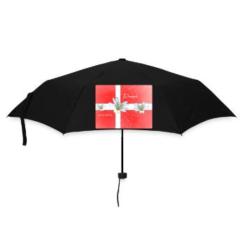 Demark Danmark Dänemark Fahne - Regenschirm (klein) - Schwarz - Vorne