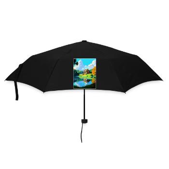 Stourhead Somerset Vintage Reiseposter Souvenir - Regenschirm (klein) - Schwarz - Vorne