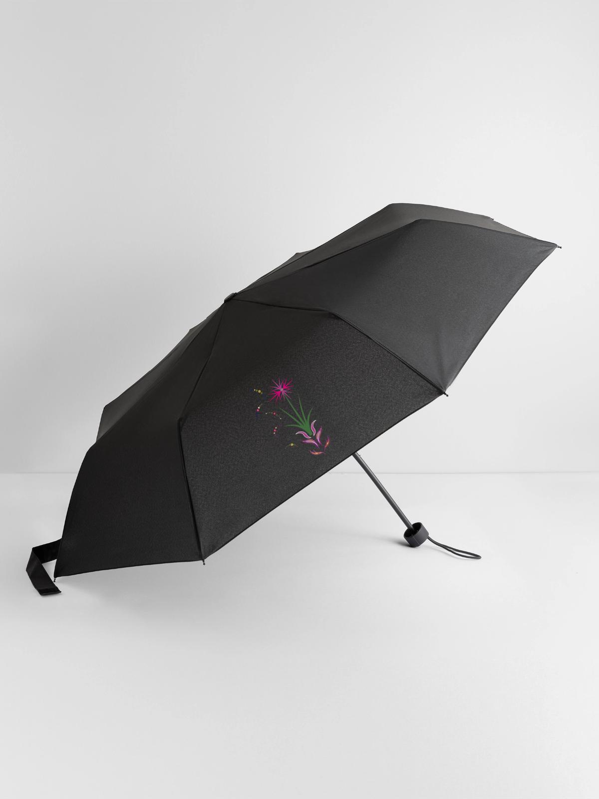 Blumenranke, Ornament - Regenschirm (klein) - Schwarz - Vorne