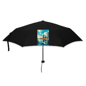 Almere Niederlande Vintage Reiseplakat Souvenir - Regenschirm (klein) - Schwarz - Vorne