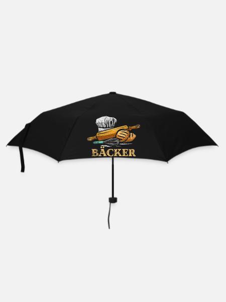 Goldbraune Ofenkruste Bäckerin - Regenschirm (klein) - Schwarz