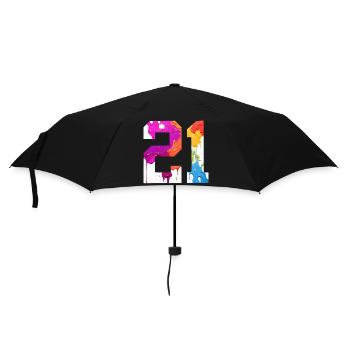 COLORED NUMBER 21 COLORFUL 21ST BIRTHDAY - Umbrella (small) - black - Front