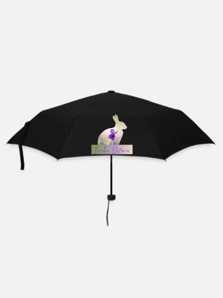 Frohe Ostern Hase - Regenschirm (klein) - Schwarz