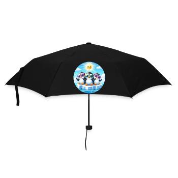 Funny Penguins 2 - Umbrella (small) - black - Front