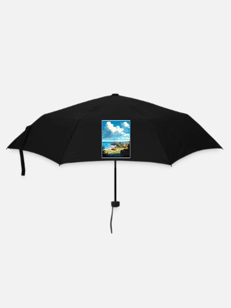 Gotland Schweden Vintage Reiseposter WPA Souvenir - Regenschirm (klein) - Schwarz