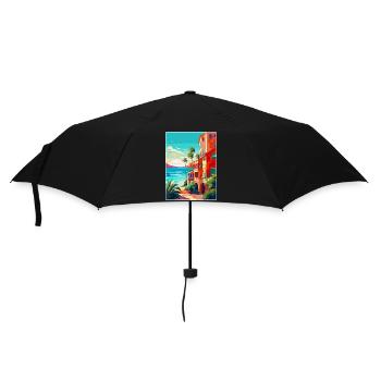 Costa Del Sol Spanien Vintage Reiseplakat Souvenir - Regenschirm (klein) - Schwarz - Vorne