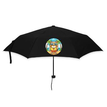 Owl Funny Cartoon Summer Beach Sunglasses - Umbrella (small) - black - Front