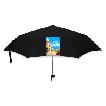 Kos Griechenland Vintage Reise Poster Souvenir Souvenir - Regenschirm (klein) - Schwarz - Vorne