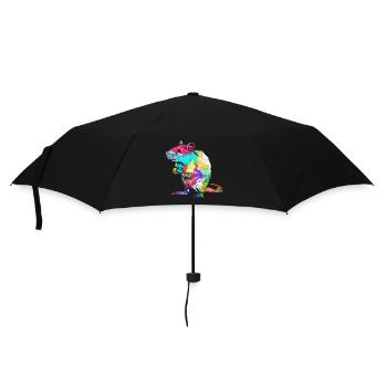 Rauchende Ratte Nagetierfreund - Regenschirm (klein) - Schwarz - Vorne