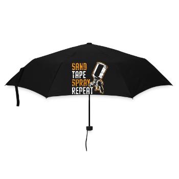 Ich werde in der Kabine sein und Karosserielackier - Regenschirm (klein) - Schwarz - Vorne