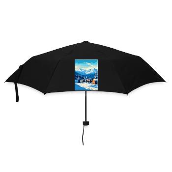 Kitzbuhel Austria Vintage Travel Poster Souvenir - Umbrella (small) - black - Front