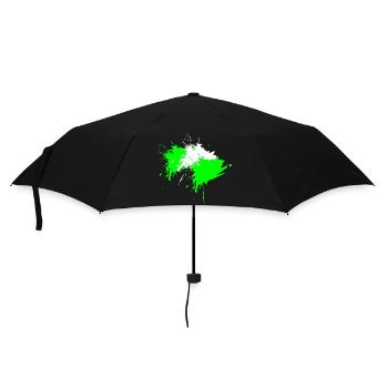 Klecks Fleck Flecke Weiß Hellgrün Vektor Design - Regenschirm (klein) - Schwarz - Vorne