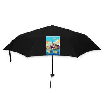 Budapest Ungarn Vintage Reiseplakat Souvenir - Regenschirm (klein) - Schwarz - Vorne