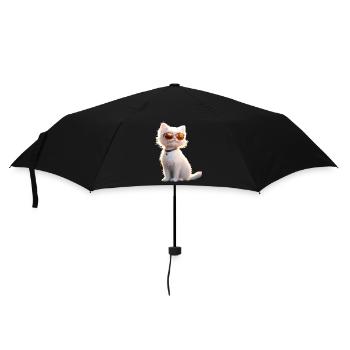 Angora Katze Weiße Angorakatze Süße Angora Katzen - Regenschirm (klein) - Schwarz - Vorne