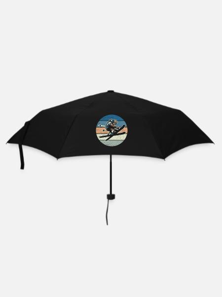 Ski Fahrer Vintage - Regenschirm (klein) - Schwarz