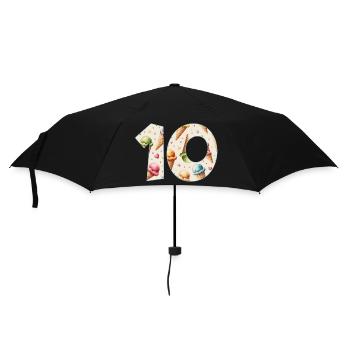 EISCREME NUMMER 10 JAHRE EIS 10. GEBURTSTAG - Regenschirm (klein) - Schwarz - Vorne