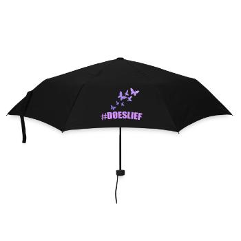 doeslief butterflies fly in the purple light - Umbrella (small) - black - Front